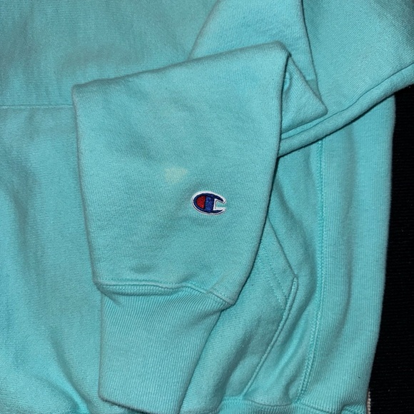 Champion Reverse Weave Teal Hoodie - Picture 3 of 4